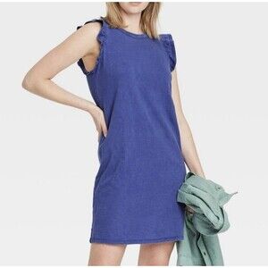 Universal Thread Blue Flutter Sleeve Midi Dress XL Y5034